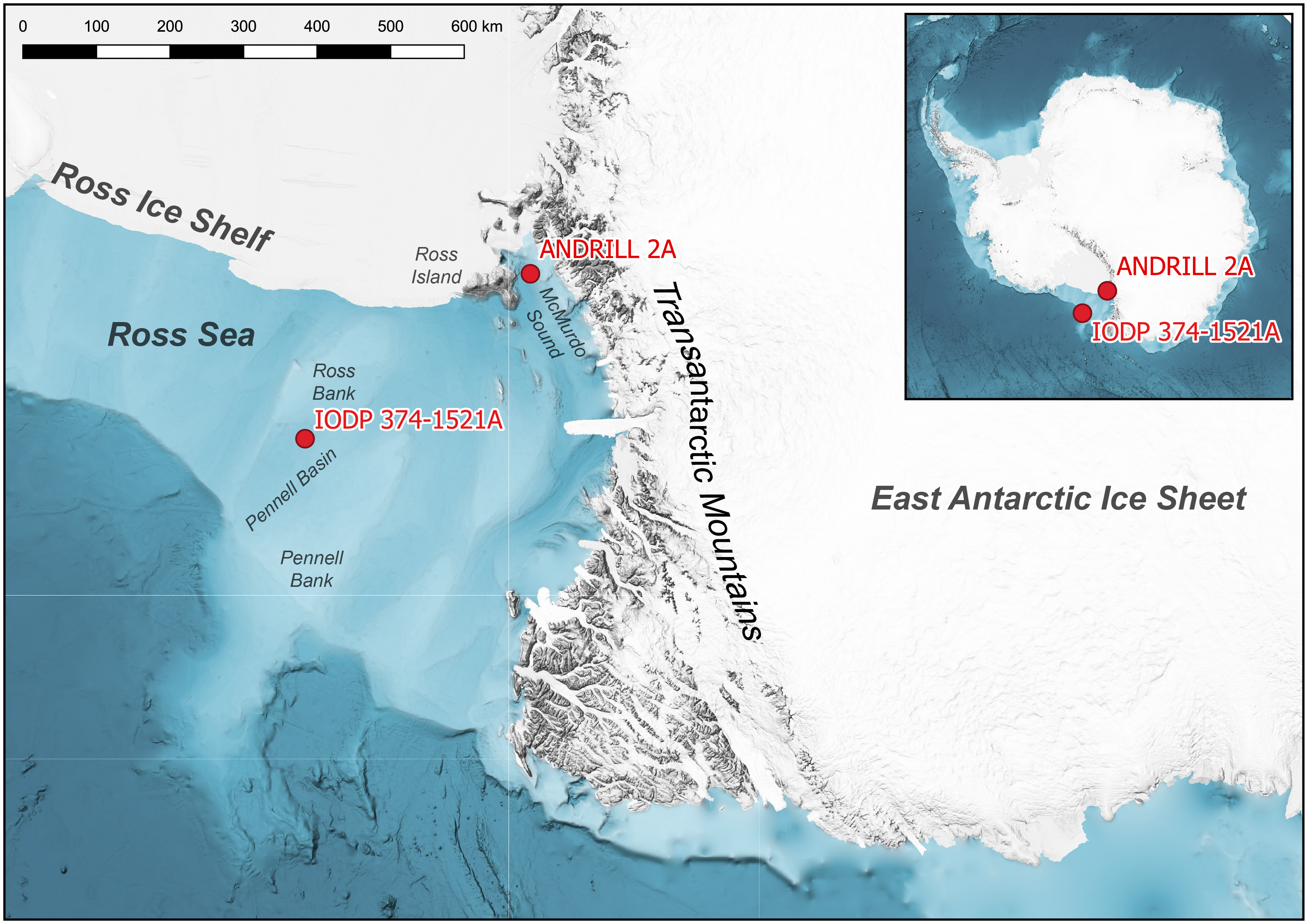 Map of study sites in Antarctica